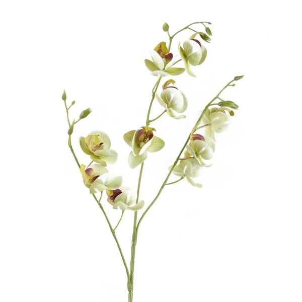 Leaf 80cm Cream Artificial Mini Orchid Stem