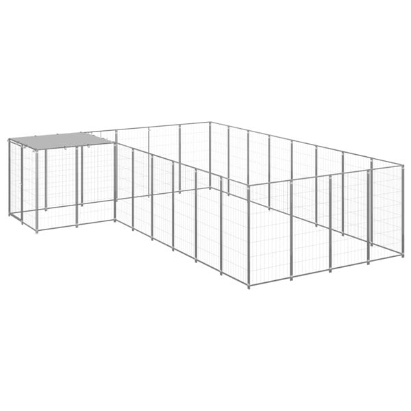 Berkfield Dog Kennel Silver 10.89 m�__ Steel