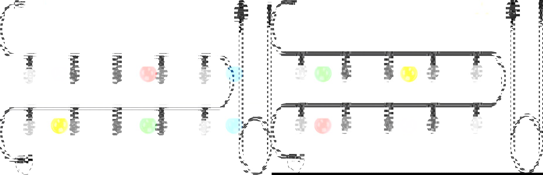 Eagle Connect Festoon Black Rubber IP65 10m/10x2w Coloured lamps
