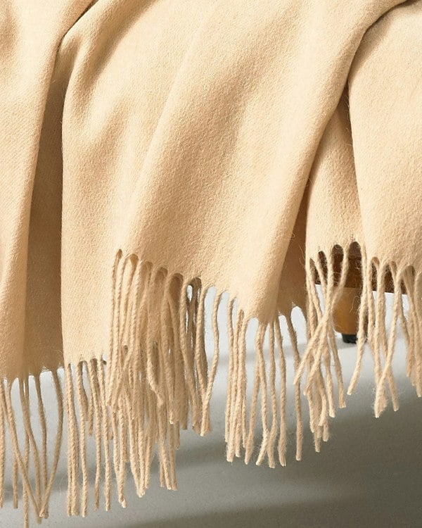 Light beige Brushed Alpaca Blend Throw