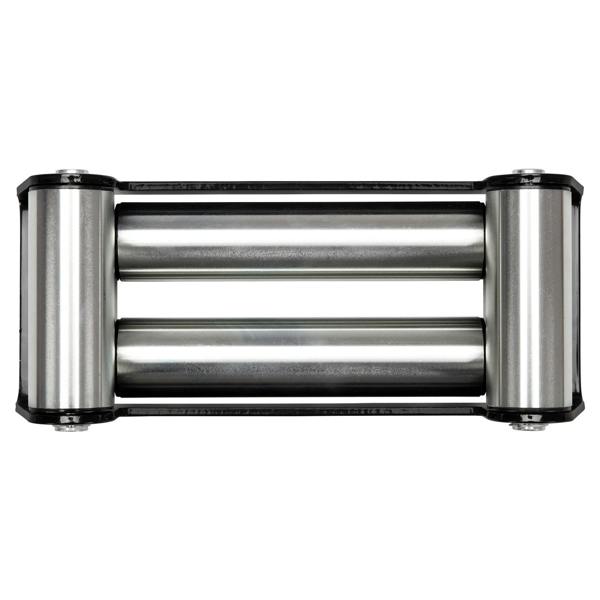 WINCHMAX Large Roller Fairlead, Black. Heavy Duty Zinc Plated Rollers.