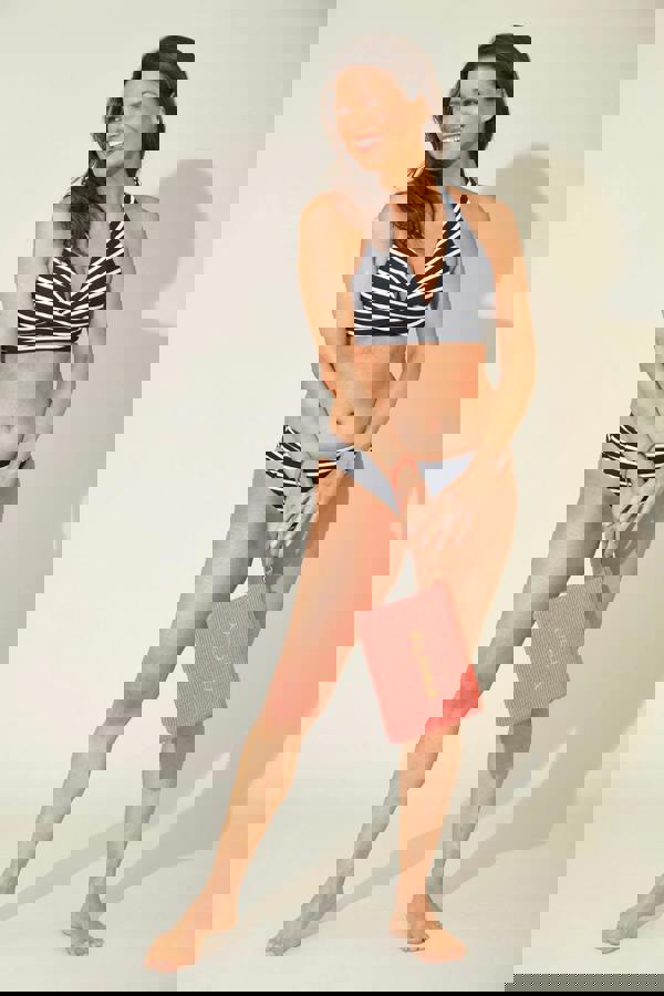 Stripe High Leg Bikini Briefs