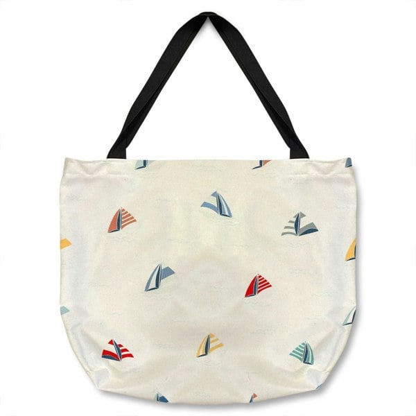 Benjamin Tate Design Striped Sailboats Tote bag