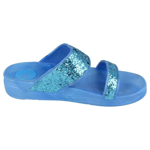 Spot On Ladies Spot On Mid Wedge Glitter 2 Bar Mule