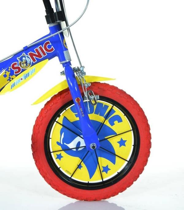 Dino Bikes Dino Sonic Kids 16" Wheel Bike - Blue/Yellow