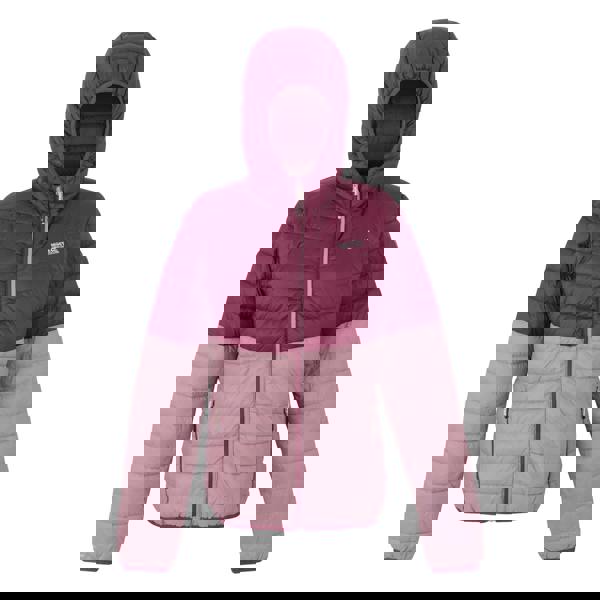 Regatta Womens Hillpack IV Quilted Thin Lightweight Waterproof Jacket - Beaujolais/Lilas