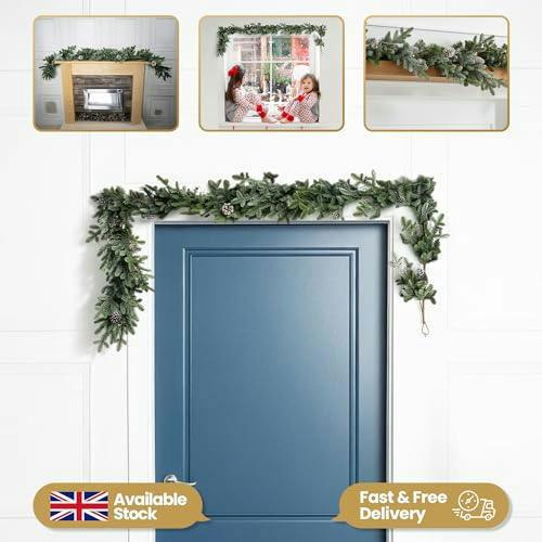 18cm Green Cypress Pine Garland with Pine Cones for Christmas Doors, Mantles and Stair Decor image 4