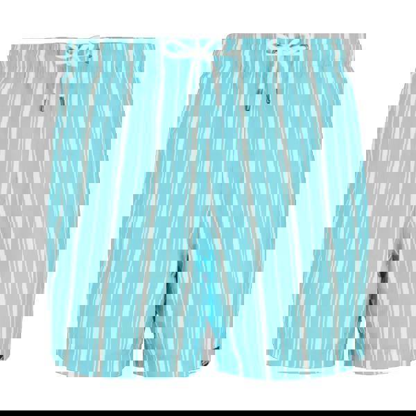 Regatta Mens Loras Stripe Swim Shorts - Nordic Blue/White - 