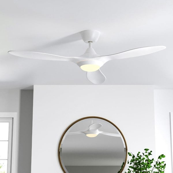 52inch Reversible Ceiling Fan W/Light Remote Control 3/5 Blades 5 Speed Timer Ceiling Lights Living and Home White 3 Fans