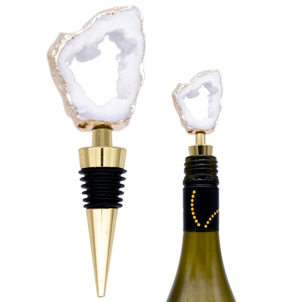 Maison des Cadeaux White Agate Stone Wine Bottle Stopper