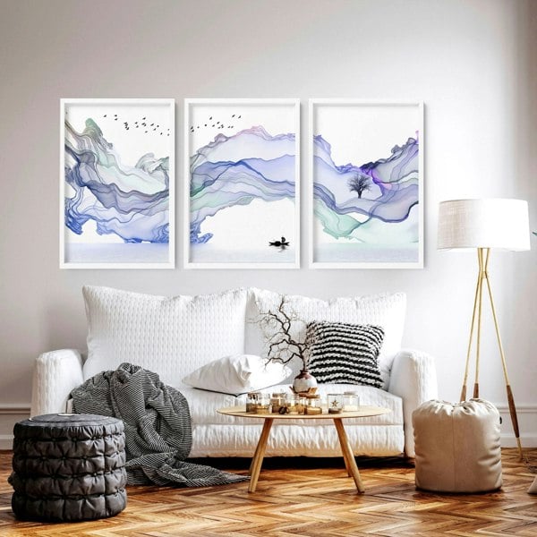 Living room framed prints | set of 3 Japandi wall art