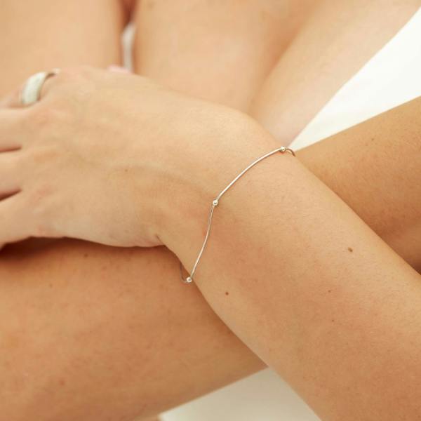 Spero London Sterling Silver Beaded Bracelet Layering Set