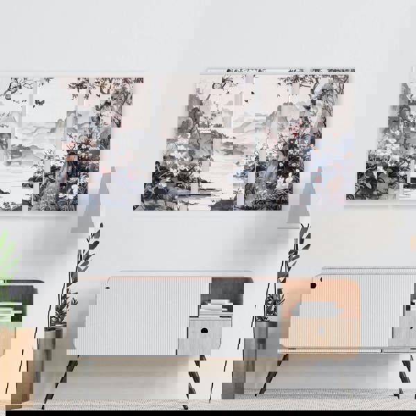 Picture Walls Living Room | Set of 3 Chinoiserie Wall art Prints