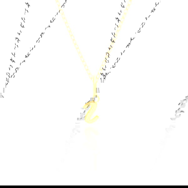 191P0780019 Alphabet Letter I Diamond pendant in 9ct Yellow Gold Front