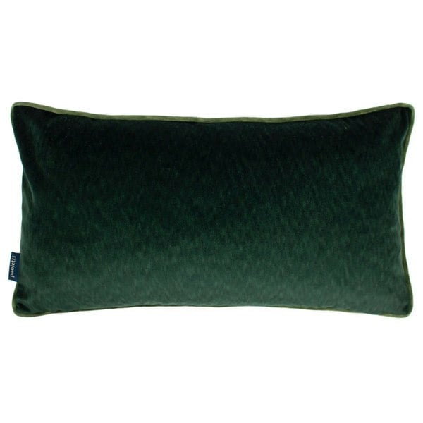 Paoletti Torto Velvet Rectangular Cushion Cover - Emerald/Moss