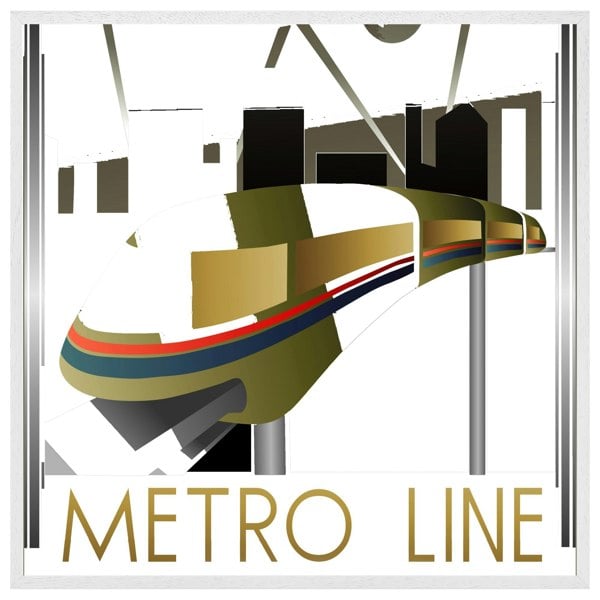 Benjamin Tate Design Art deco metro line (picture Frame)