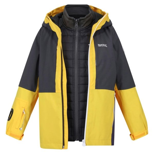 Regatta Childrens/Kids Hydrate VIII 3 In 1 Waterproof Jacket - California Yellow/Seal Grey