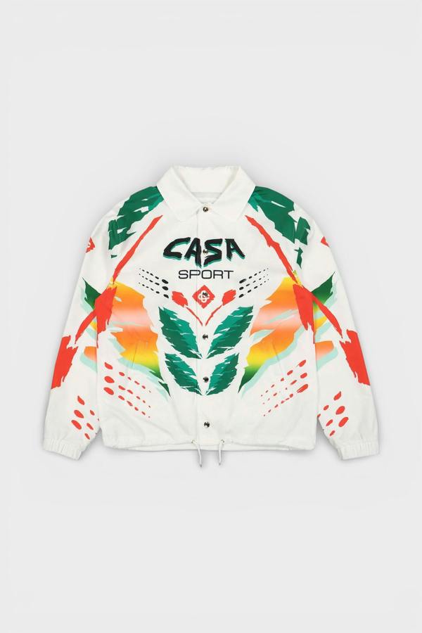 Casablanca Printed Coach Jacket Casa Moto White