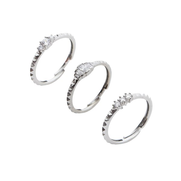 Sterling Silver Multi Gem Ring Stacking Set - Spero London