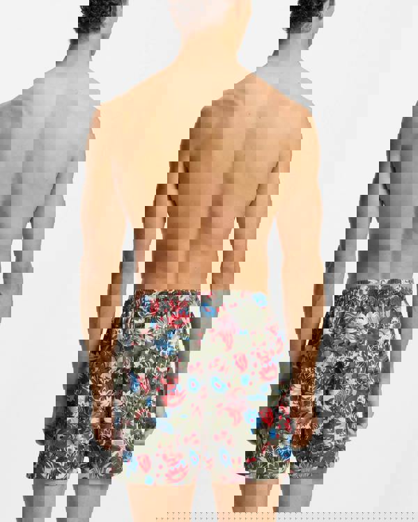 BOSS Orange Piranha Mens Tropical Print Quick-Drying Swim Shorts - Open Green 351