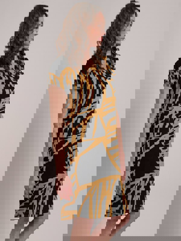 VIZ-A-VIZ Abstract All-over-print Dress