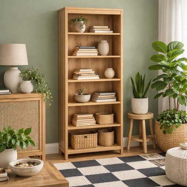 Wyld Haus Gossmere Hickory Oak Effect Bookcase