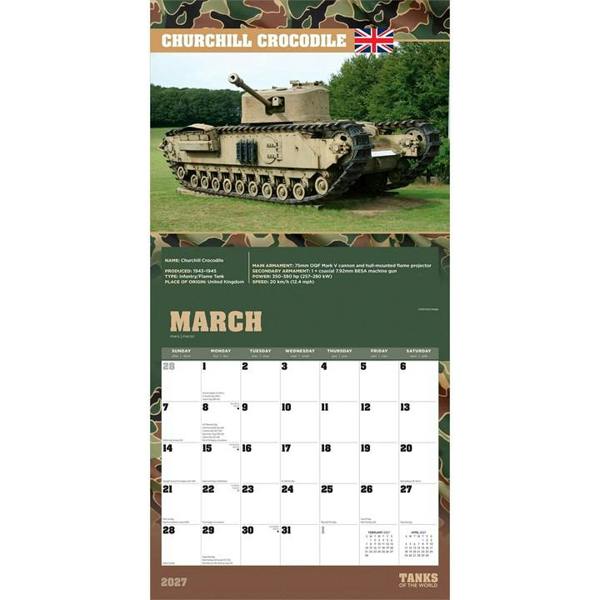 Tanks Of The World Calendar 2027, Wall Calendars, Month To View, History & Literature, Gift