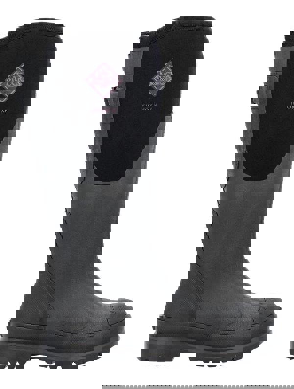 Muck Boots MUCK Chore XF Adjustable Womens Classic Stable Farm Wellington Wellies, black rubber waterproof work boot with adjustable straps and sturdy tread sole.