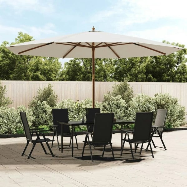 Berkfield Garden Parasol with Wooden Pole Sand 400x273 cm