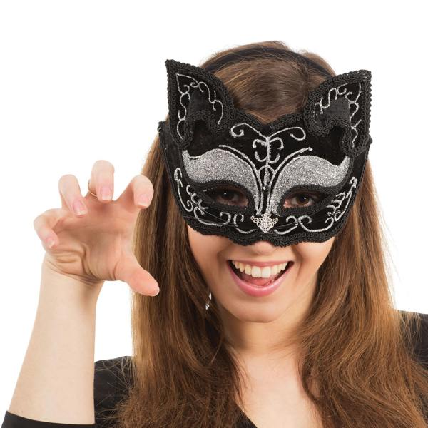 Bristol Novelty Black Cat Decorative Mask - Black - 