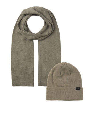 Jack & Jones JOLLY KNIT Mens Scarf & Beanie Giftset Overland Trek
