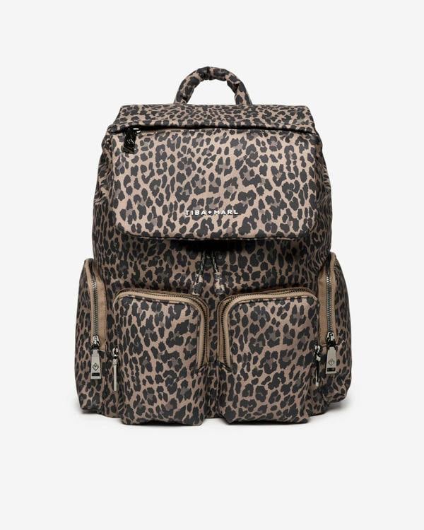 Tiba + Marl Alto Changing Backpack Brown Tonal Leopard