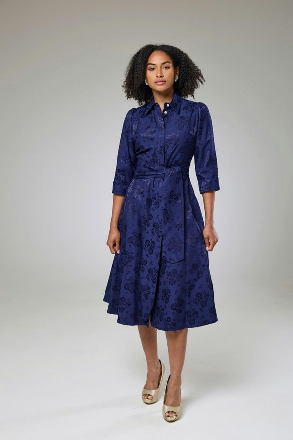 Isha's Timeless collection Royal Blue Petals Sleeved Dress