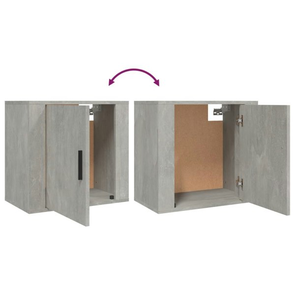 Berkfield Wall-mounted Bedside Cabinet Concrete Grey 50x30x47 cm