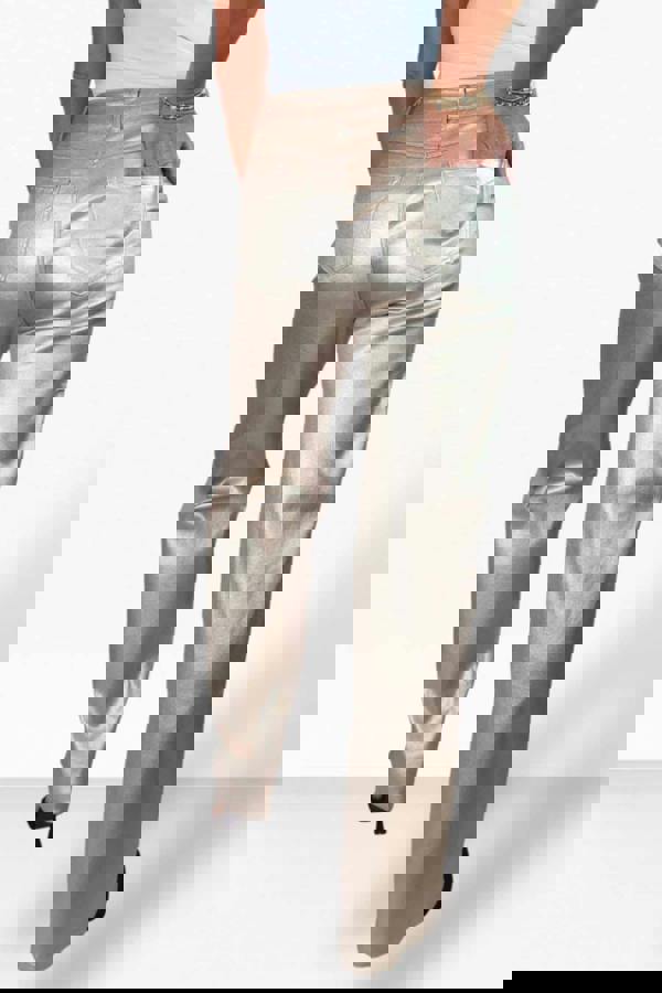 Paulo Due Womens Metallic Coated Wide Leg Jeans