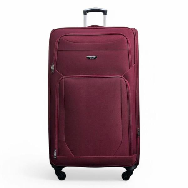 Infinity Luggage Soft Shell Lightweight Nylon Suitcase Set 4 Wheel Travel Case Holiday Bags