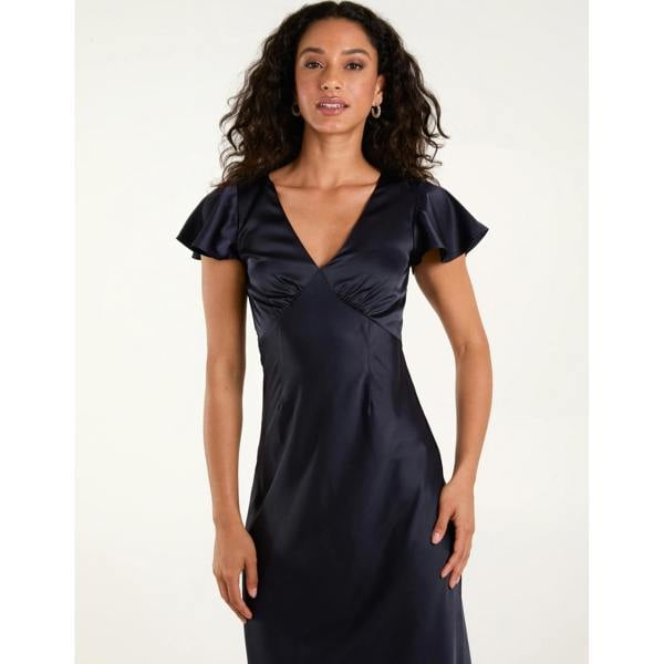 Blue Vanilla Luxe Angel Sleeve Midi Dress
