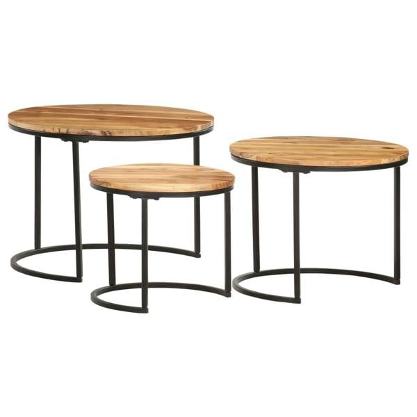 Berkfield Nesting Tables 3 pcs Solid Acacia Wood
