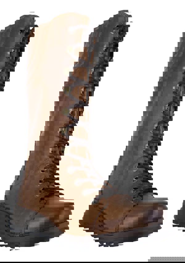 Fly London STER Womens Zip-Up Lace Wedge Leather Mid Calf Boots