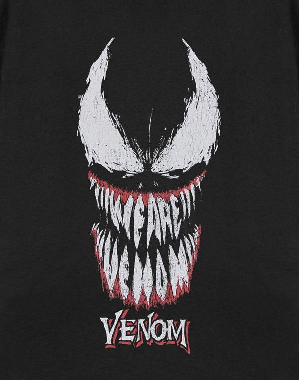 Marvel Mens Black Venom Face Short Sleeved T-Shirt