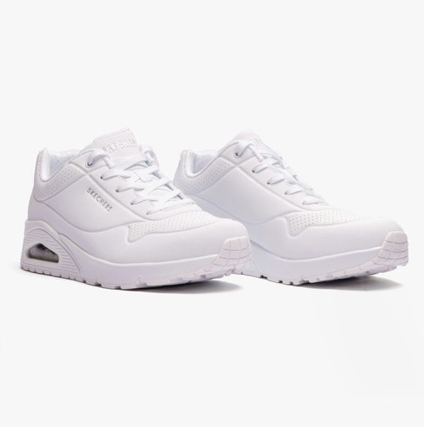 Skechers 73690/W UNO Womens Lace-Up Trainers White