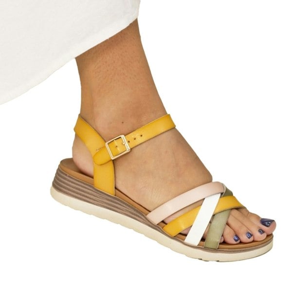 Lunar Womens/Ladies Karla Sandals - Yellow