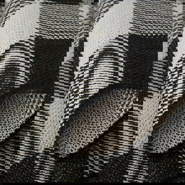 Black Checkered Outdoor Rug for Garden | The Rugs