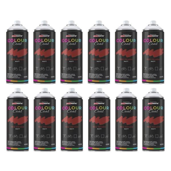 Colour Coat 12X Red Primer Matt Spray Paint 400ml