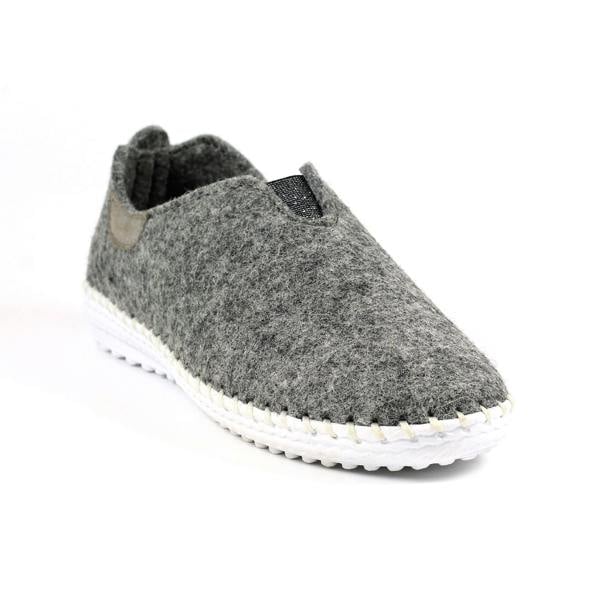 Lunar Womens/Ladies Colette Leather Slippers - Grey