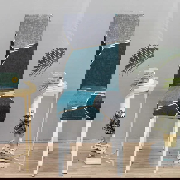 Anyhouz Anyseat Chair Cover Blue Green Geometric Design Elastic Slipcover Dining Decor