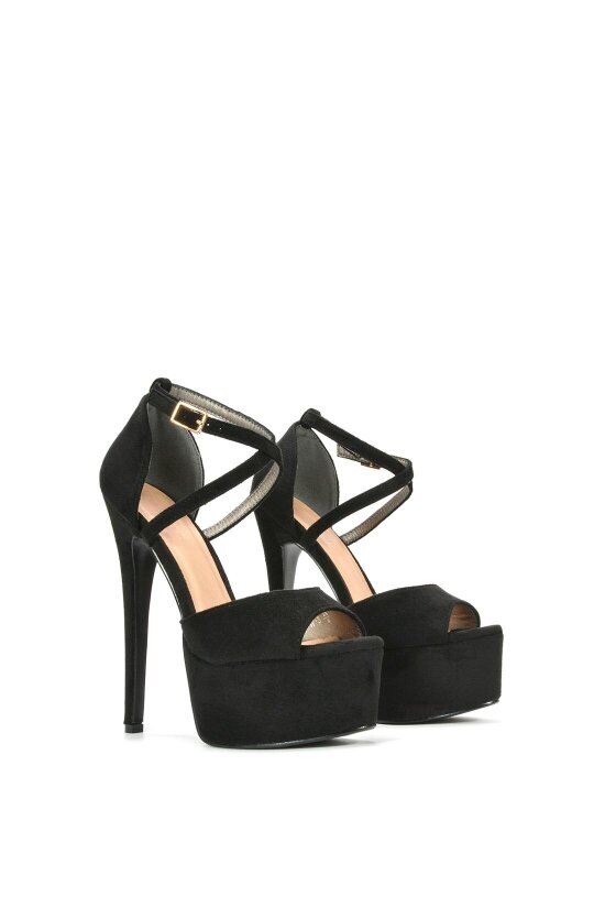 XY LONDON Strappy High Platform Heels With Peep Toe
