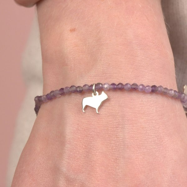 Mylee London French Bulldog Silhouette Crystal Bracelet - Personalised