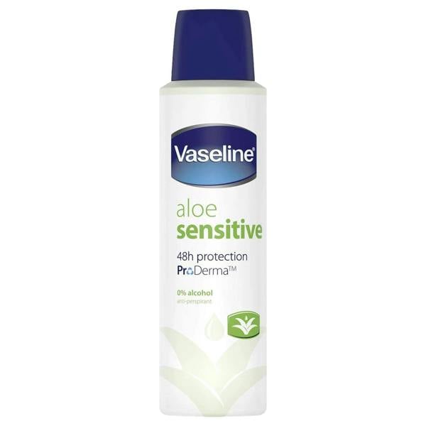 Vaseline 6x of 150ml Vaseline Proderma Anti Perspirant Deodrant, Aloe Sensitive Skin Care