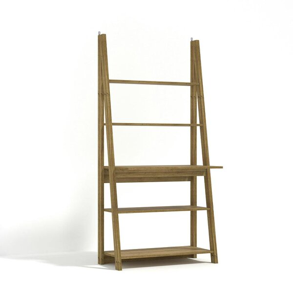 Wyld Haus Athy Brown Oak Wooden Ladder Desk 5 Shelves